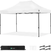 Vonroc Tente de réception pliante 3x4,5 m blanche – tonnelle easy-up, étanche 3000 mm & UV 50+ |