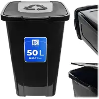 Kadax Poubelle , poubelle à tri sélectif, seau de 50 l, poubelle noire