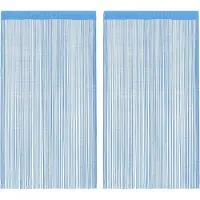 vidaXL Rideaux à fils 2 pcs. Bleu clair 100x250 cm
