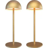 LEDVION Lot de 2 Lampes de Table LED Rechargeables Laiton Doré 2700K-5000K