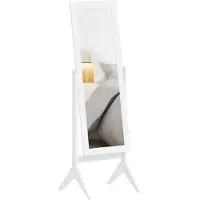 HOMCOM Miroir sur pied pieds surélevés miroir de passage miroir de maquillage facile d'entretien MDF 831-268