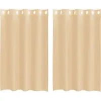 vidaXL Voile Rideaux avec illets 2 pcs. couleur sable