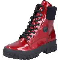 Rieker Bottes à lacets rouge