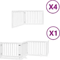 vidaXL Porte pour chien 12 pièces avec porte Pliable Blanc 960 cm Bois de peuplier