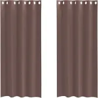 vidaXL Voile Rideaux avec oeillets 2 pcs. Marron 140x245 cm