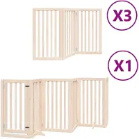 vidaXL Porte pour chien 15 pièces avec porte Pliable 750 cm bois de peuplier