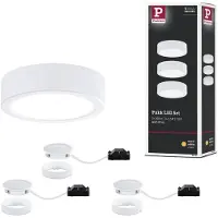 Paulmann Kit 3 spots saillie pour meubles Pukk - 12/230V - plastique - blanc
