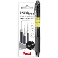 Pentel Recharge d'encre gel Liquid LR7, PROMO-Pack, noir Largeur de trait : 0,35 mm, diamètre de la bille (Noir, 0.35 mm, 3 pcs)