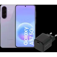 Samsung Galaxy A57 128 Go Mauve 5G + BlueBuilt Chargeur avec Port USB-C 45 W Noir