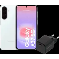Samsung Galaxy A37 256 Go Blanc 5G + BlueBuilt Chargeur avec Port USB-C 45 W Noir