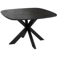 Zita Home Table à manger ronde Deens – 100 cm – Noir – Bois de manguier