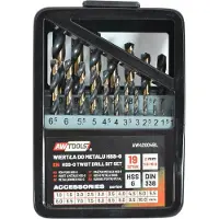 AWTOOLS HSS-Metallbohrer-Set M2, 19-teilig. (1.0-10 mm)