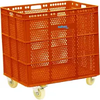 Softee Pu Basket With Wheels Orange 47.5 x 53.5 x 62 cm