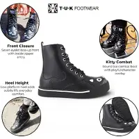 T.U.K Baskets hautes Gothic de - Kitty Sneaker Combat Boot - EU36 - EU42 - pour Femme - noir - Taille EU 39