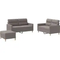 vidaXL Ensemble de canapés 3 pièces avec coussins Tissu Taupe