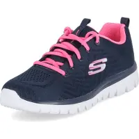 SKECHERS Baskets basses 'Graceful Get Connected' bleu marine / gris / rose