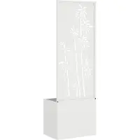vidaXL Toile pare-vue jardin Floral Blanc 50 x 140 cm
