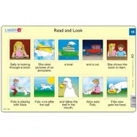 Larsen Puzzle 2 Puzzles Cadres - Apprendre l'Anglais : Read and Look 15-16 (en Anglais) - Moins de 10 pièces
