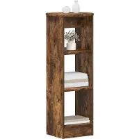 vidaXL Meuble d'appoint latéral, chêne fumé, 40 x 40 x 100 cm, panneaux de particules