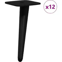 vidaXL Pieds de support, 12 pièces, noirs, 56 x 56 x 100 mm, en fer