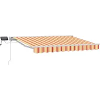vidaXL Structure manuelle pour stores avec éclairage LED, jaune et orange, 2,5 x 2 mètres