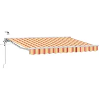 vidaXL Auvente électrique rétractable , jaune, orange et blanc, 2,5 x 2 m