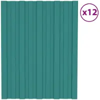 vidaXL : Panneau de toit, 12 pièces, vert, 60 x 45 cm, acier galvanisé