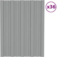 vidaXL : Panneau de toit, 36 pièces, gris, 60 x 45 cm, acier galvanisé