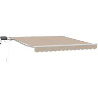 vidaXL Store à enrouleur beige 350 x 250 cm, toile et aluminium