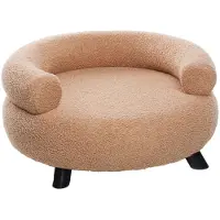 Flamingo Sofa Dudo chaise longue ronde beige pour chien et chat