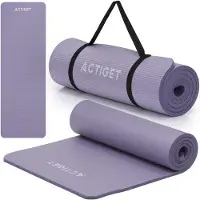 Springos Tapis de yoga ACTIGET, exercices de fitness, antidérapant, 183 x 61 cm, matelas de Pilates, violet