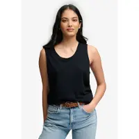 Superdry Femme Débardeur Scoop Neck Coupe Décontractée Navy Taille: 38
