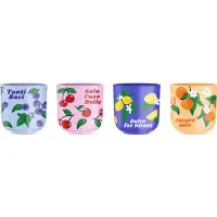 Bialetti PFRUIT010, lot, multicolore, verre, tasse, universelle, 4 pièces
