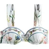 Next Hauts de bikini vert foncé / blanc