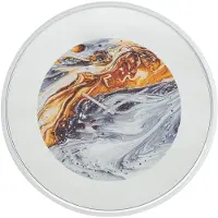 Mauro Ferretti Horloge murale, miroir, imitation marbre, verre, métal, 60x5 cm, multicolore, design