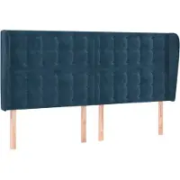 vidaXL Tête de lit avec oreilles bleu foncé 183x23x118/128 cm velours