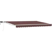 vidaXL Armature de store manuelle avec LED, marron et blanc, 4,5 × 3 m