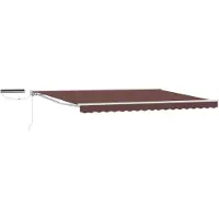 vidaXL Store électrique rétractable marron et blanc 5 x 3 m
