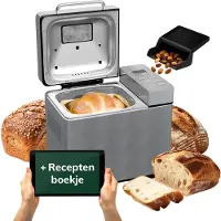 Skoov Bakemaster Breadmaker - acier inoxydable - céramique - 345x248x310 mm - 650W - 19 programmes - sans PFAS ni téflon