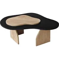 Skye Decor , Melted - Black, Sapphire Oak, table basse, panneaux de particules 100 % mélaminés, noir, 105 x 65 x 35 cm
