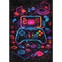 Bamyum Console Bedruckter Gaming Teppich Chenille-Druck Maschinell Hergestellt 200 x 300 cm