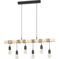 Eglo Lampe à suspendre 6 pièces Townshend noir naturel 100 x 10 x 110 cm E27