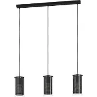 Eglo Lampe de table à manger Pinto Textil 1 noir avec verre