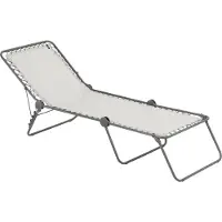 Lafuma Bain De Soleil Pliant En Acier Beige L192xl71xh90
