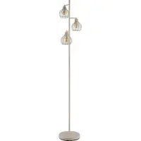 Globo Lampe de pied à 3 lumières Mateo Crème