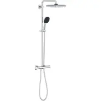 GROHE Vitalio Comfort 250 Cube Duschsystem mit Thermostatbatterie und Vitalio Comfort 110 Handbrause, inkl