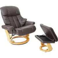 Generique MCA fauteuil relax Calgary XXL cuir charge 180kg marron brun naturel