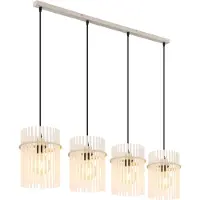 Globo Suspension 4 lumières Gorley brun sable avec verre