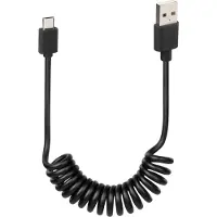 Lampa Câble Spiralé USB-A vers micro USB Noir 1 m