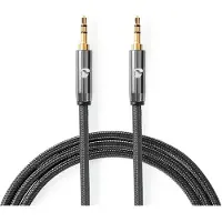 Nedis Câble audio stéréo | 3,5 mm mâle | 3,5 mm mâle | plaqué or | 2,00 m | rond | gris / gris avec métal | carton avec fenêtre couverte